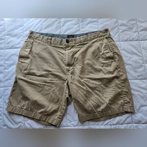 J. Crew Tan Flat Front Shorts Cotton Casual Size 38